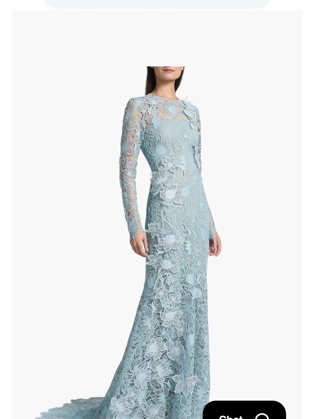 OSCAR DE LA RENTA
Long-Sleeve Corded Botanical Guipure Gown